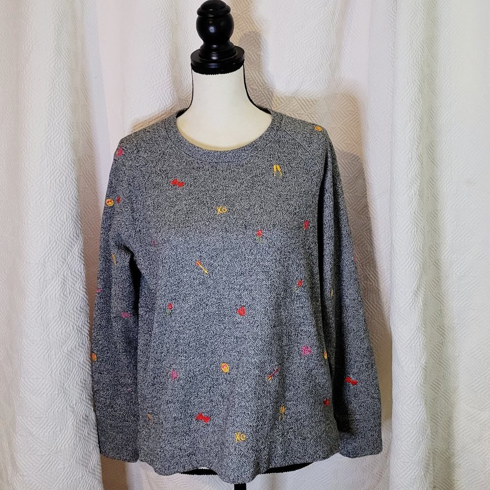 Lou and Grey for Loft Women's/Small/ Gray Valentine's inspired Sweatshirt